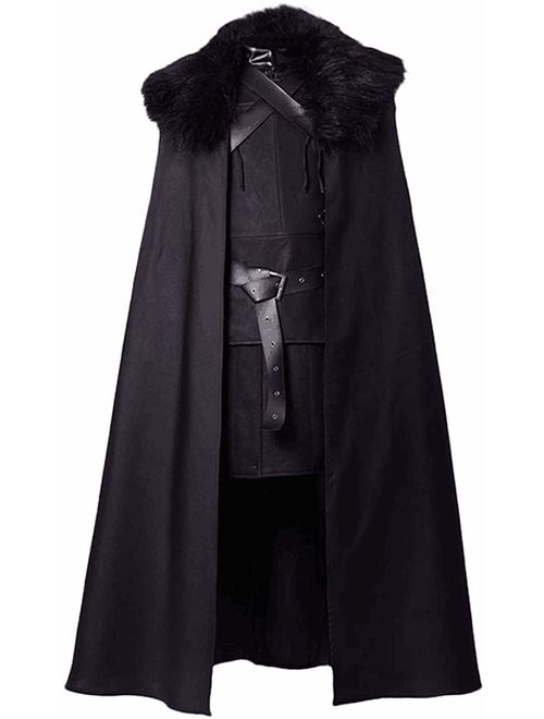 SIDNOR GoT Night's Watch Jon Snow Cosplay Costume Outfit Suit Dress