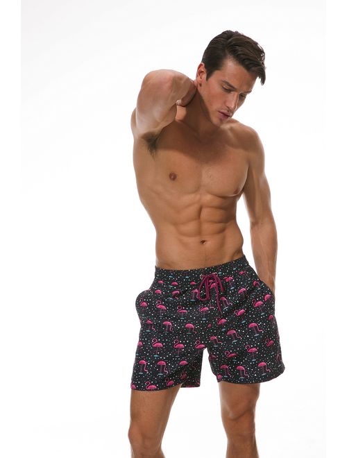 SILKWORLD Men's Swim Trunks Quick Dry Shorts with Pockets