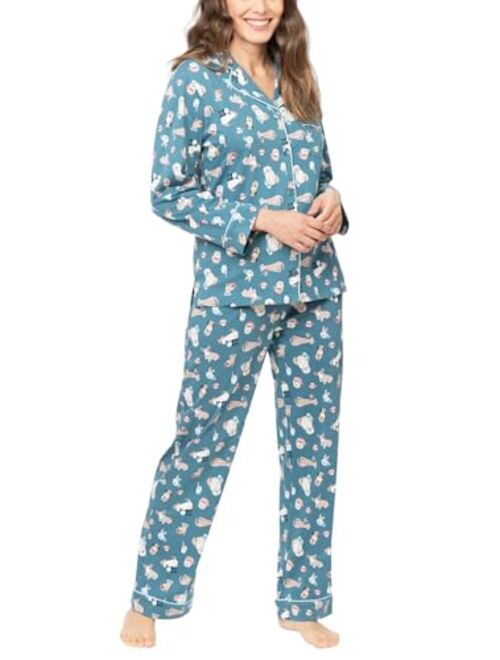 PajamaGram Flannel Pajamas Women Soft - Women's Flannel Pajamas, Pet Lover