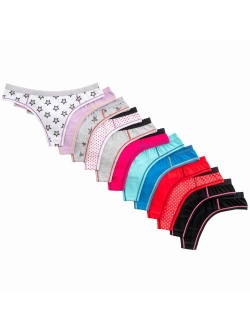 Alyce Intimates Women's Cotton Thong Panties, 12 Pack