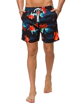 Janmid Men's Swim Trunks Quick Dry Beach Shorts with Pockets