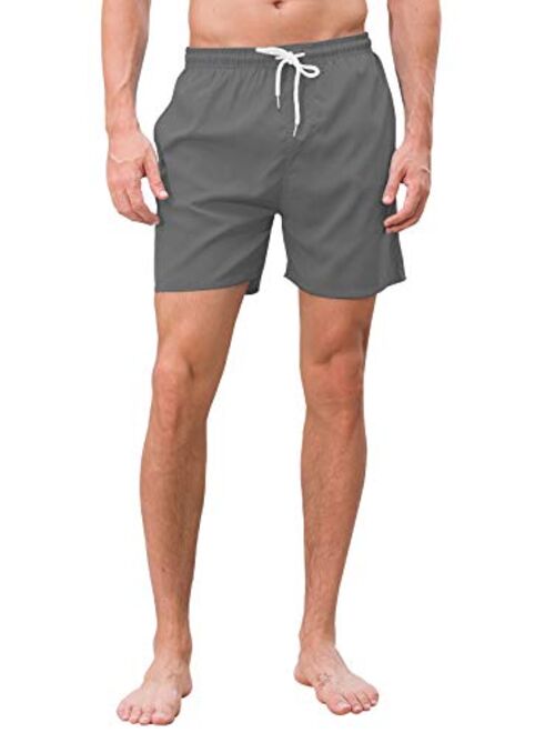 Janmid Men's Swim Trunks Quick Dry Beach Shorts with Pockets