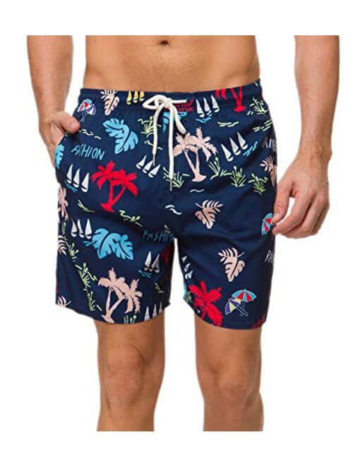 Janmid Men's Swim Trunks Quick Dry Beach Shorts with Pockets