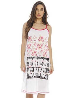 Just Love Polyester Spaghetti Strap Nightgown with Cute Graphics