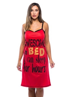 Just Love Polyester Spaghetti Strap Nightgown with Cute Graphics