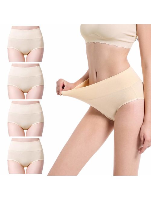 cassney Women's Cotton Underwear, High Waist C Section Ladies Panties Multipack