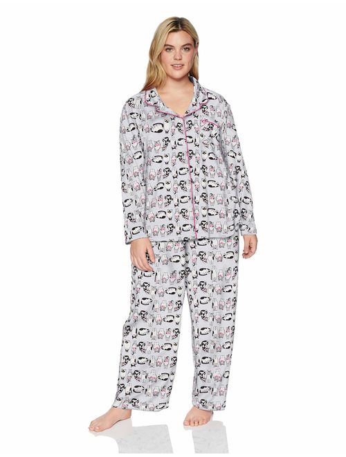 Karen Neuburger Women's Pajama Long Sleeve Animal Print Girlfriend Pj Set