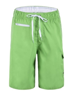 Nonwe Men's Beachwear Swim Trunks Quick Dry Zipper Pockets with Lining