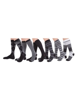 6 Pairs Women's Graduated Compression Trouser Socks 8-15mmHg