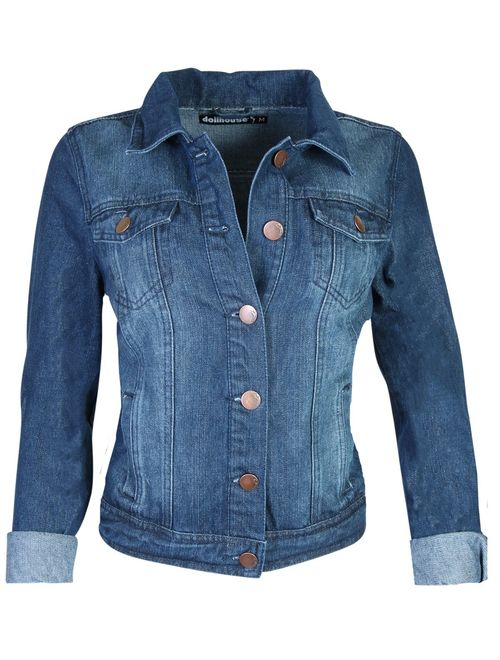 dollhouse Women's Basic Denim Jean Jacket