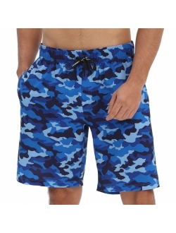 HOdo Mens Swim Trunks Quick Dry Beach Shorts Bathing Suits with Mesh Liner