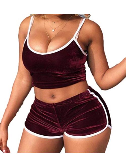 RUEWEY Women Sexy Strappy Babydoll Lingerie Satin Pajama Set Camisole with Shorts 2 Piece Sleepwear