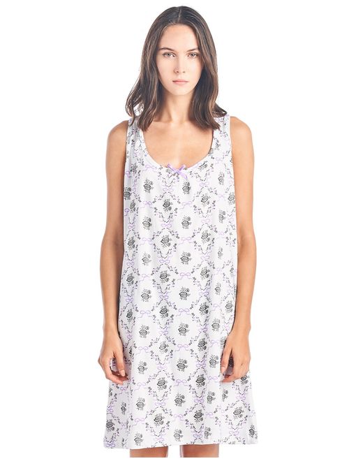 Casual Nights Women's Cotton Sleeveless Nightgown Chemise