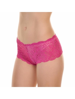 Angelina Women's Assorted Lace Boxer Shorts Panties (6 or 12 Pack)