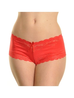 Angelina Women's Assorted Lace Boxer Shorts Panties (6 or 12 Pack)