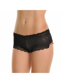 Angelina Women's Assorted Lace Boxer Shorts Panties (6 or 12 Pack)