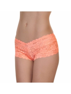 Angelina Women's Assorted Lace Boxer Shorts Panties (6 or 12 Pack)