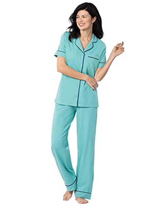 PajamaGram Pajama Set for Women - Pajamas for Women Cotton, Short Sleeve