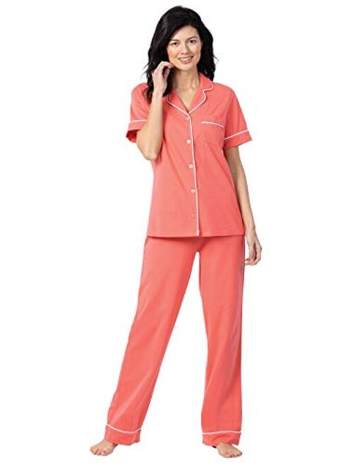 PajamaGram Pajama Set for Women - Pajamas for Women Cotton, Short Sleeve