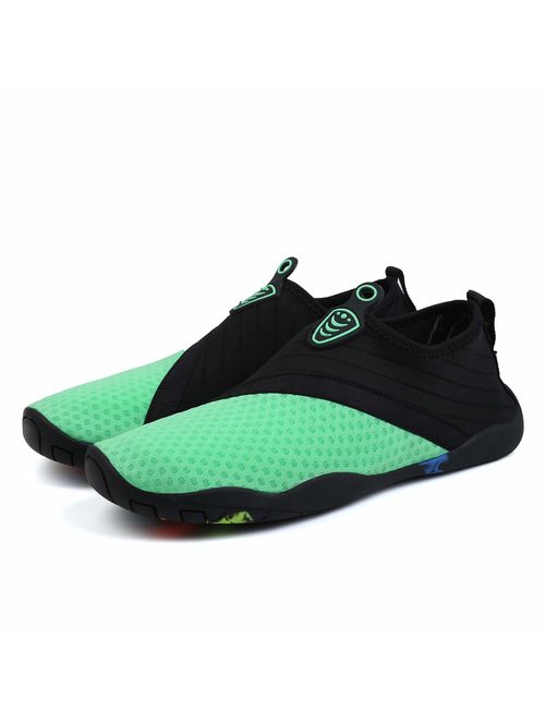 Aqua Water Sports Shoes for Men & Women Quick-Dry Surf Swim Shoes Barefoot Yoga Anti-Slip Socks with Mesh Upper