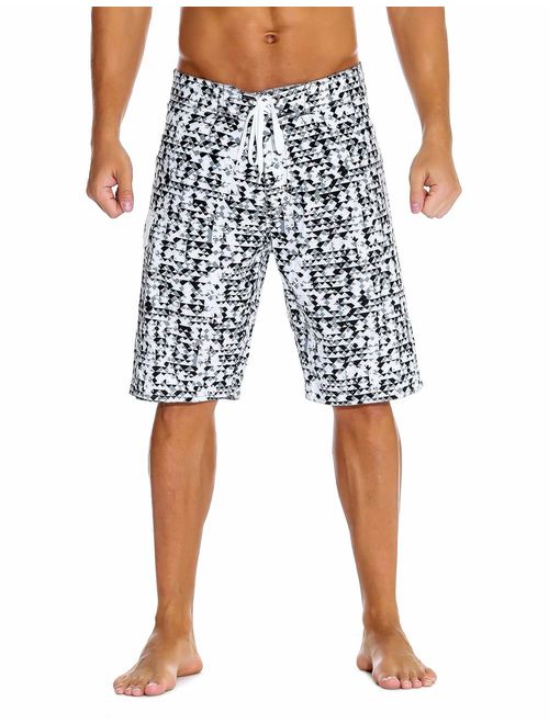 unitop Men's Bathing Board Trunks Beach Shorts Holiday Hawaiian Colorful Striped