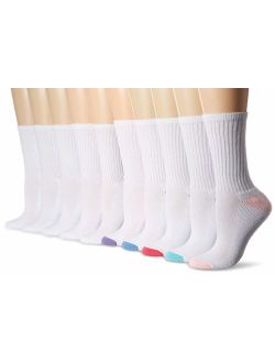 Women's 10-Pack Cotton Lightly Cushioned Crew Socks