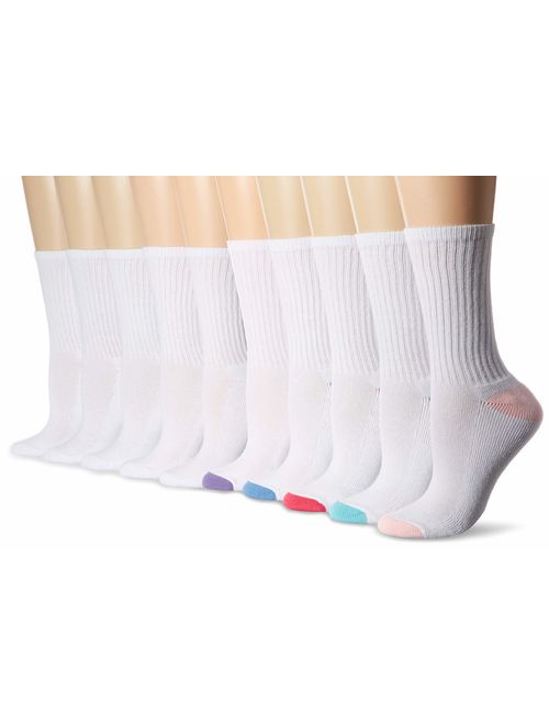 Amazon Essentials Women's 10-Pack Cotton Lightly Cushioned Crew Socks