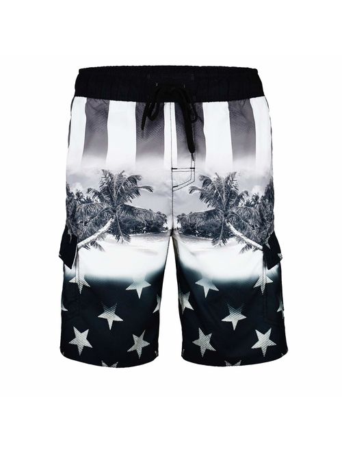 VBRANDED Men's American Flag Board Shorts