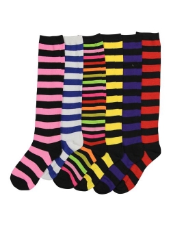 Women's Colorful & Fun Knee High Socks 6 Pack