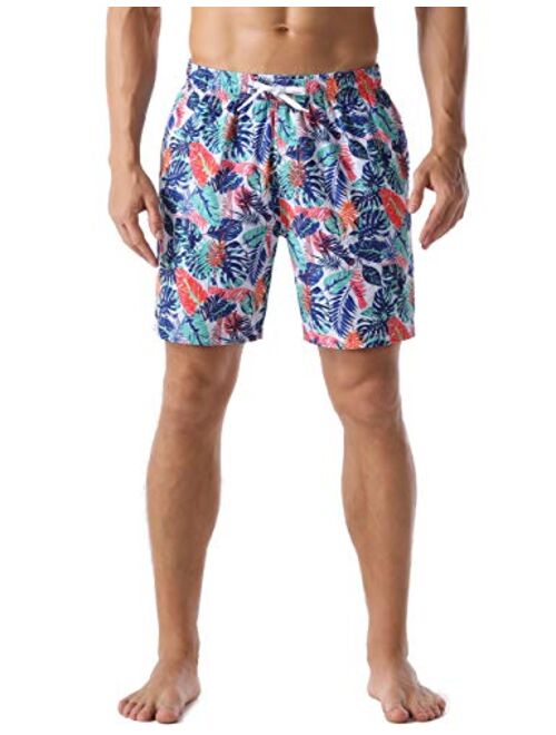 Nonwe Men's Swim Trunks Water Sport Printed Quick Dry Drawsting