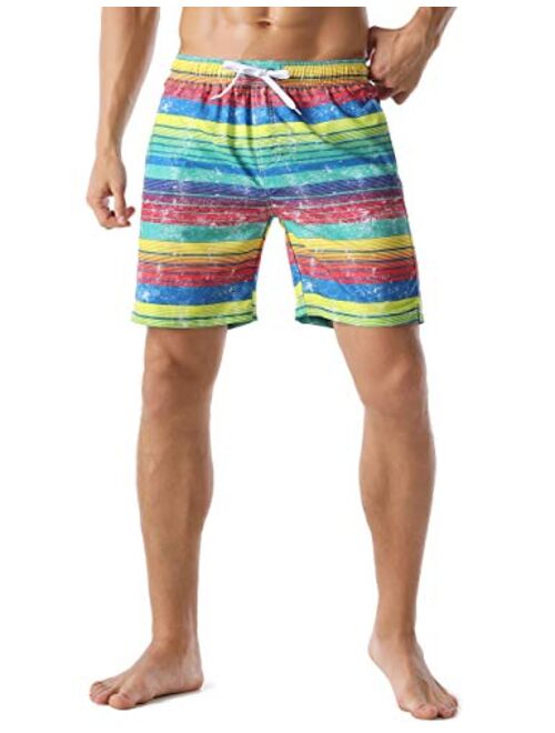 Nonwe Men's Swim Trunks Water Sport Printed Quick Dry Drawsting