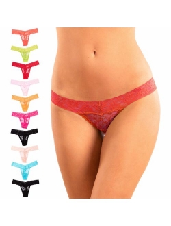 Alyce Ives Intimates Womens All Lace Thong, Pack of 10