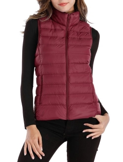 Sarin Mathews Womens Packable Ultra Lightweight Down Vest Outdoor Puffer Vest