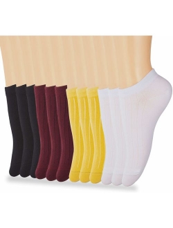 Women's Low Cut Socks,3-15 Pair Ankle No Show Athletic Short Cotton Socks by Sioncy