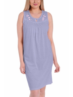 Ezi Women's Cotton Sleeveless Nightgown