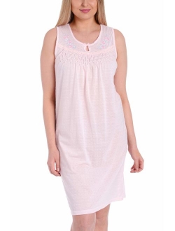 Ezi Women's Cotton Sleeveless Nightgown