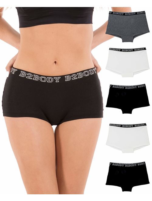 B2BODY Cotton Underwear Boyshort Panties for Women Small to Plus Size  Multi-Pack 