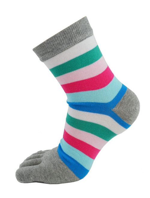 Women Toe Socks 5 Finger Cotton Wicking Athletic Crew Low Cut Ankle 6/8/10 Pack