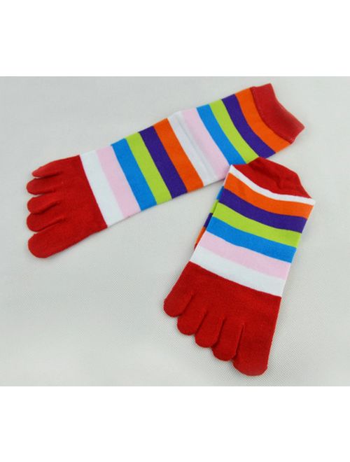 Women Toe Socks 5 Finger Cotton Wicking Athletic Crew Low Cut Ankle 6/8/10 Pack