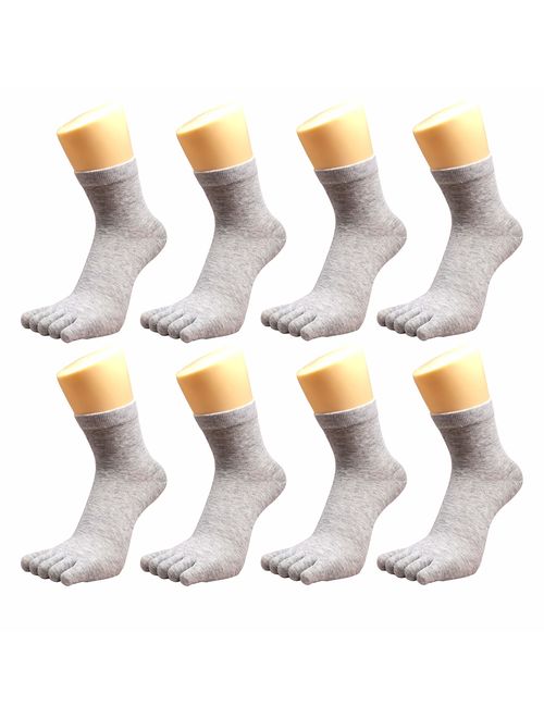 Women Toe Socks 5 Finger Cotton Wicking Athletic Crew Low Cut Ankle 6/8/10 Pack