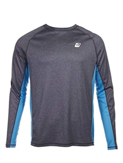 LAGUNA Mens Long Sleeve Crewneck Loose Fit Rashguard Sun Shirt, UPF 50+