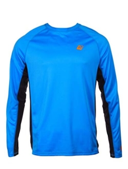 LAGUNA Mens Long Sleeve Crewneck Loose Fit Rashguard Sun Shirt, UPF 50+