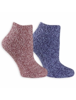 Women's 2 Pack Soothing Spa Low Cut Lavender   Vitamin E Socks with Silicone Treads