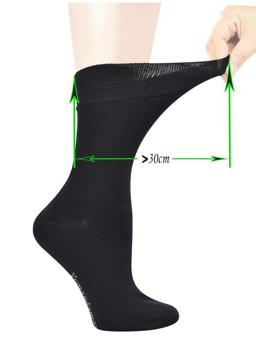 Yomandamor Women's Best Bamboo Seamless Crew Dress Black Socks,5 Pairs L Size