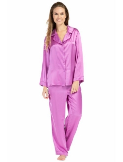 Fishers Finery Women's Classic Pure Mulberry Silk Pajama Set with Gift Box