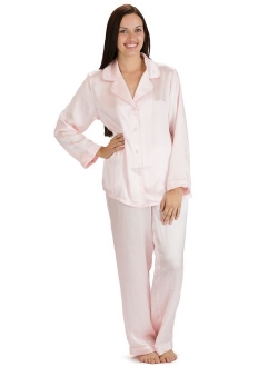 Fishers Finery Women's Classic Pure Mulberry Silk Pajama Set with Gift Box