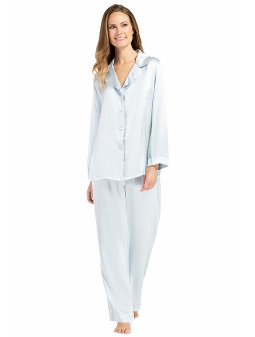 Fishers Finery Women's Classic Pure Mulberry Silk Pajama Set with Gift Box