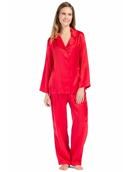 Fishers Finery Women's Classic Pure Mulberry Silk Pajama Set with Gift Box