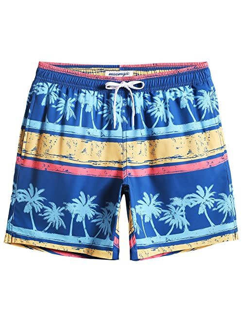 MaaMgic Mens Quick Dry Solid 4 Way Stretch Swim Trunks Mesh Lining Swim Shorts