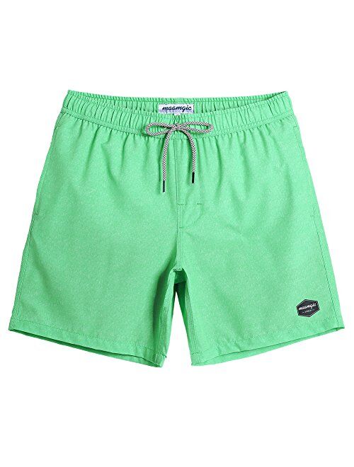 MaaMgic Mens Quick Dry Solid 4 Way Stretch Swim Trunks Mesh Lining Swim Shorts